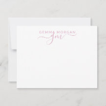 Simple Minimalist Pastel Pink Name Script Initiaal