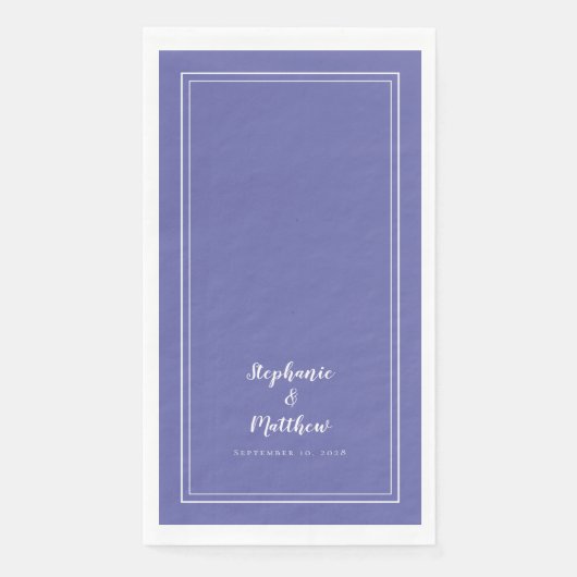 Simple Minimalist Periwinkle Modern Wedding Dinner Servet (Voorkant)