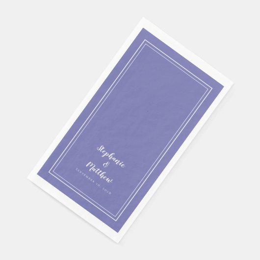 Simple Minimalist Periwinkle Modern Wedding Dinner Servet (Hoek)