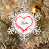 Simple minimalist personalized name tin sneeuwvlok ornament
