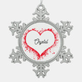 Simple minimalist personalized name tin sneeuwvlok ornament (Voorkant)