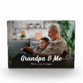 Simple Minimalist Photo Calligraphy Grandpa and Me Fotoblokken (Voorkant)
