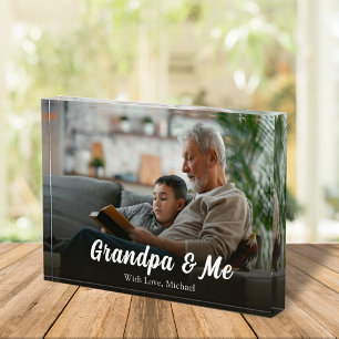 Simple Minimalist Photo Calligraphy Grandpa and Me Fotoblokken