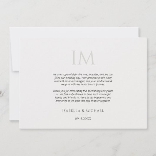 Simple Minimalist Photo Wedding Bedankkaart (Achterkant)