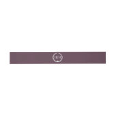 Simple Minimalist Plum Purple Monogram Uitnodigingen Wikkel (Vlak)