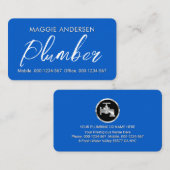 Simple Minimalist Plumber In Blue Layer Visitekaartje (Voorkant / Achterkant)