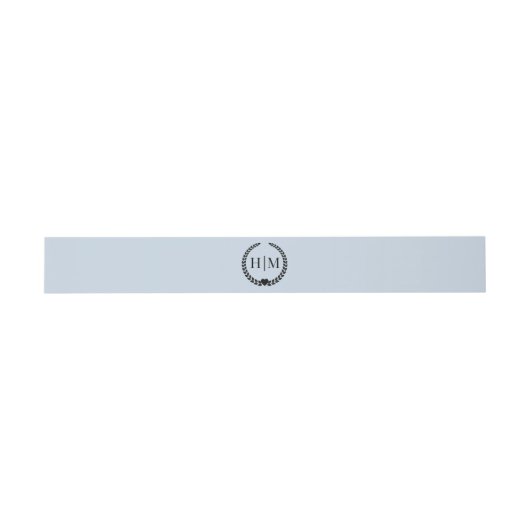 Simple Minimalist Powder Blue Monogram Uitnodigingen Wikkel (Vlak)