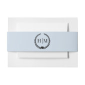 Simple Minimalist Powder Blue Monogram Uitnodigingen Wikkel (Voorkant Voorbeeld)
