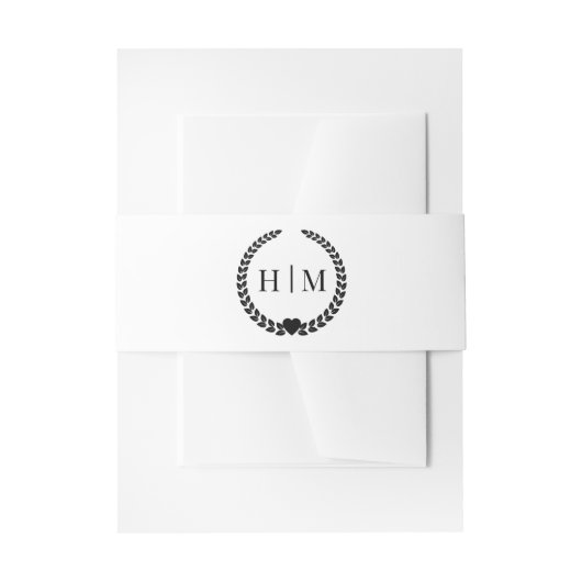 Simple Minimalist Pure White Monogram  Uitnodigingen Wikkel (Voorkant Voorbeeld)
