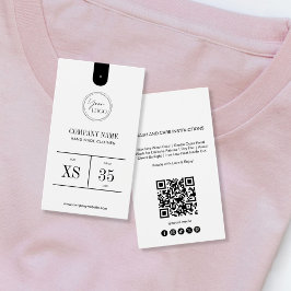 Simple Minimalist QR Code Clothing Price Tag Label Visitekaartje