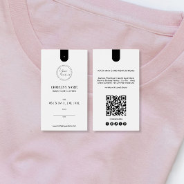 Simple Minimalist QR Code Clothing Price Tag Label Visitekaartje