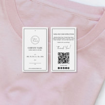 Simple Minimalist QR Code Clothing Price Tag Label