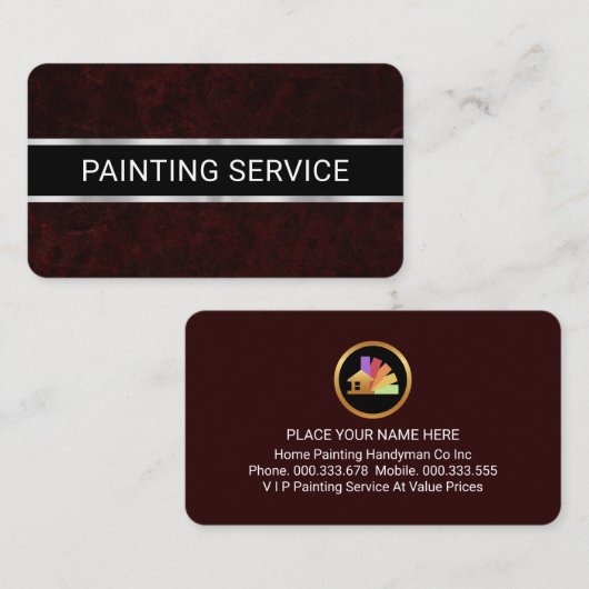 Simple Minimalist Red Grunge Painter Visitekaartje (Voorkant / Achterkant)