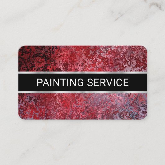 Simple Minimalist Red Grunge Painter Visitekaartje (Voorkant)