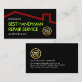 Simple Minimalist Red Roof Handyman Works Visitekaartje (Voorkant / Achterkant)