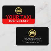 Simple Minimalist Red Taxi Signage Visitekaartje (Voorkant / Achterkant)