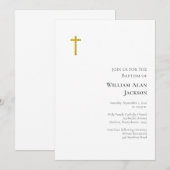 Simple Minimalist Roman Catholic Baptism Kaart (Voorkant / Achterkant)