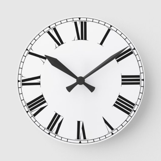 Simple Minimalist Roman Numerals Ronde Klok (Voorkant)
