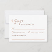 Simple Minimalist RSVP Response Kaart Notitiekaartje (Voorkant)