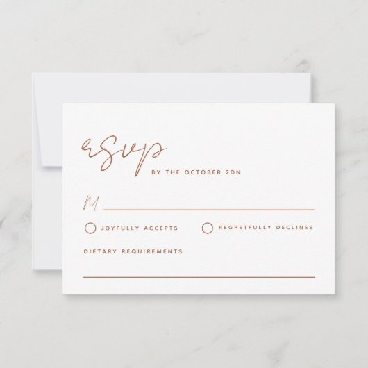 Simple Minimalist RSVP Response Kaart Notitiekaartje (Voorkant)