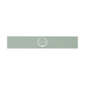 Simple Minimalist Sage Green Monogram  Uitnodigingen Wikkel (Vlak)