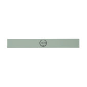 Simple Minimalist Sage Green Monogram Uitnodigingen Wikkel (Vlak)