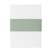 Simple Minimalist Sage Green Monogram  Uitnodigingen Wikkel (Achterkant Voorbeeld)