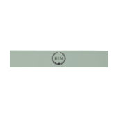 Simple Minimalist Sage Green Monogram  Uitnodigingen Wikkel (Vlak)