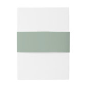 Simple Minimalist Sage Green Monogram  Uitnodigingen Wikkel (Achterkant Voorbeeld)