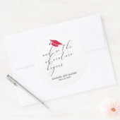 Simple Minimalist Script Adventure Begins Red Hat Ronde Sticker (Envelop)