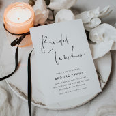 Simple Minimalist Script Bridal Luncheon Kaart