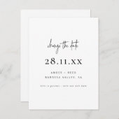 Simple Minimalist Script Font Wijzig de datum Aankondigingskaart (Voorkant / Achterkant)