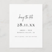 Simple Minimalist Script Font Wijzig de datum Aankondigingskaart (Voorkant)