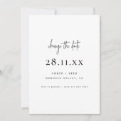 Simple Minimalist Script Font Wijzig de datum Save The Date (Voorkant)