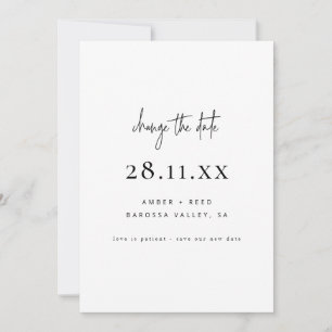 Simple Minimalist Script Font Wijzig de datum Save The Date