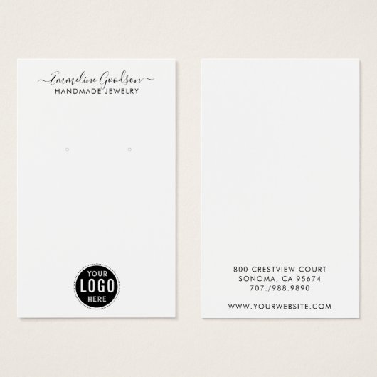 Simple Minimalist Script Logo Display Card Visitekaartje (Voorkant /achterkant)