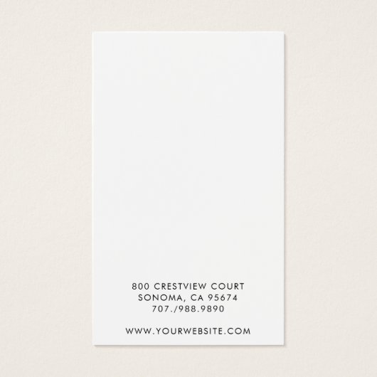 Simple Minimalist Script Logo Display Card Visitekaartje (Achterkant)