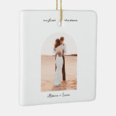 Simple Minimalist Script Photo Boho Arc Keramisch Ornament (Rechts)