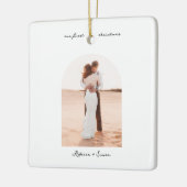 Simple Minimalist Script Photo Boho Arc Keramisch Ornament (Links)