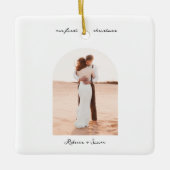 Simple Minimalist Script Photo Boho Arc Keramisch Ornament (Voorkant)