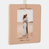 Simple Minimalist Script Photo Keramisch Ornament (Rechts)