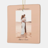 Simple Minimalist Script Photo Keramisch Ornament (Links)