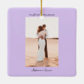 Simple Minimalist Script Photo Keramisch Ornament (Achterkant)