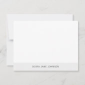 Simple Minimalist Silver White Flat Note Card Notitiekaartje (Voorkant)