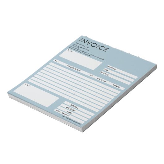Simple Minimalist Small Invoice Form Business Logo Notitieblok (Linkerzijde)