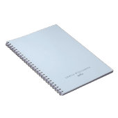 Simple Minimalist Soft Blue Personalized Name Notitieboek (Rechterzijde)