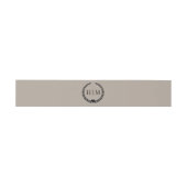 Simple Minimalist Taupe Linen Brown Monogram  Uitnodigingen Wikkel (Vlak)