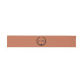 Simple Minimalist Terracotta Clay Monogram  Uitnodigingen Wikkel (Vlak)