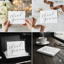 Simple Minimalist Thank You Very Much Greeting Car Notitiekaartje