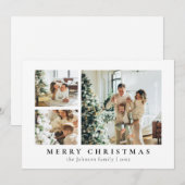 Simple Minimalist Typography Photo Christmas Card Feestdagenkaart (Voorkant / Achterkant)